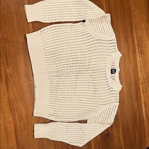 GAP Women's Ivory Cotton Knit Sweater L